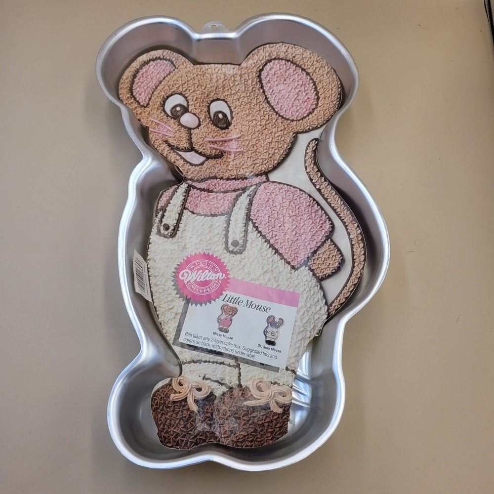 Wilton Little Mouse Cake Pan Vintage 1987 Aluminum Missy Dr Sure Mouse 2105-2380